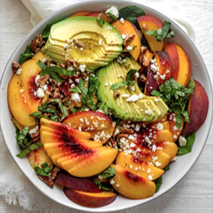 peaches and avocado salad